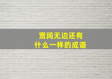 宽阔无边还有什么一样的成语