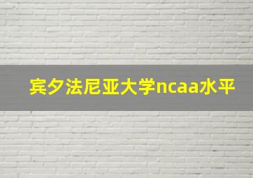 宾夕法尼亚大学ncaa水平