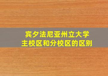 宾夕法尼亚州立大学主校区和分校区的区别