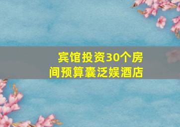 宾馆投资30个房间预算囊泛娱酒店