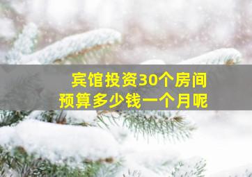 宾馆投资30个房间预算多少钱一个月呢