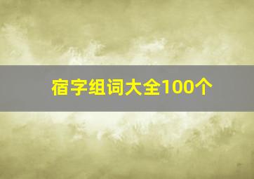 宿字组词大全100个