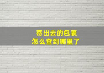 寄出去的包裹怎么查到哪里了