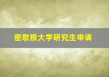 密歇根大学研究生申请