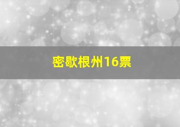 密歇根州16票