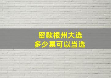 密歇根州大选多少票可以当选