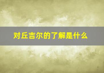 对丘吉尔的了解是什么