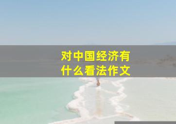 对中国经济有什么看法作文