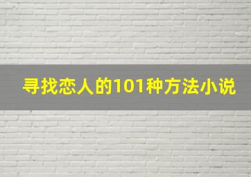 寻找恋人的101种方法小说