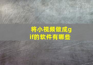 将小视频做成gif的软件有哪些