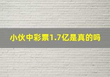 小伙中彩票1.7亿是真的吗