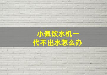 小佩饮水机一代不出水怎么办