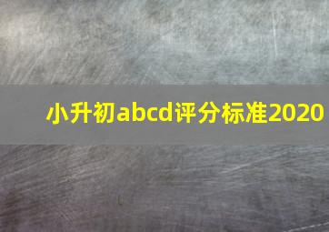 小升初abcd评分标准2020