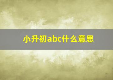 小升初abc什么意思