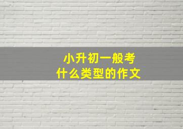 小升初一般考什么类型的作文