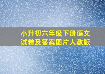 小升初六年级下册语文试卷及答案图片人教版