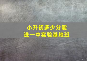 小升初多少分能进一中实验基地班