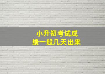 小升初考试成绩一般几天出来