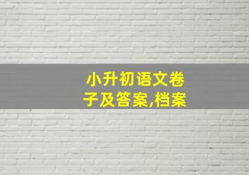 小升初语文卷子及答案,档案