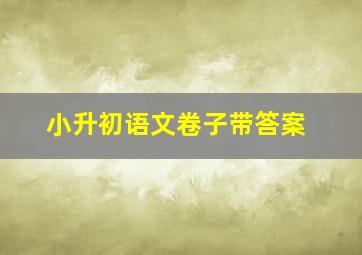 小升初语文卷子带答案