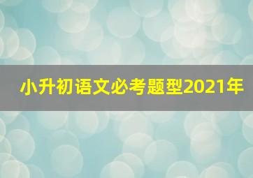 小升初语文必考题型2021年