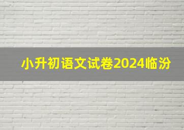 小升初语文试卷2024临汾