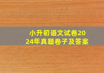 小升初语文试卷2024年真题卷子及答案