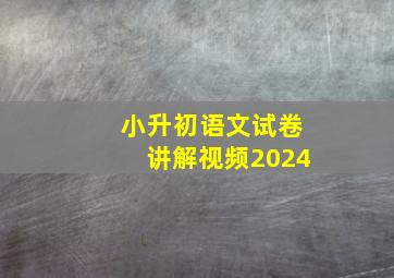 小升初语文试卷讲解视频2024