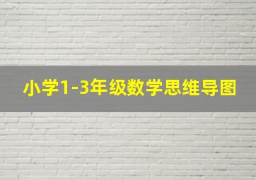 小学1-3年级数学思维导图