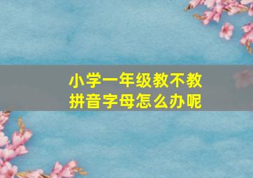 小学一年级教不教拼音字母怎么办呢