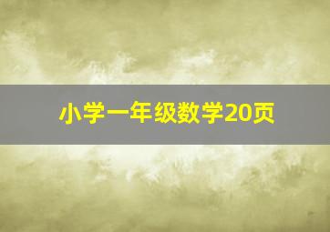 小学一年级数学20页