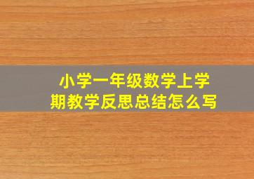 小学一年级数学上学期教学反思总结怎么写