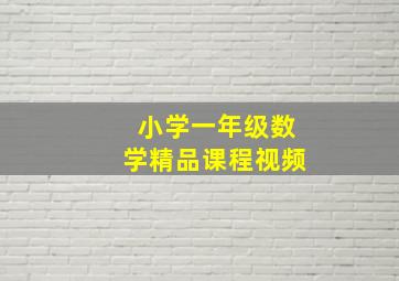 小学一年级数学精品课程视频