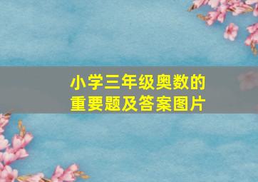 小学三年级奥数的重要题及答案图片