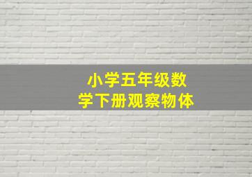 小学五年级数学下册观察物体