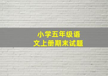 小学五年级语文上册期末试题