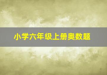 小学六年级上册奥数题