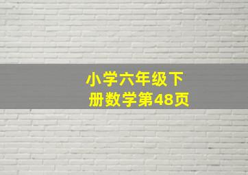 小学六年级下册数学第48页