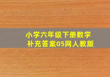 小学六年级下册数学补充答案05网人教版