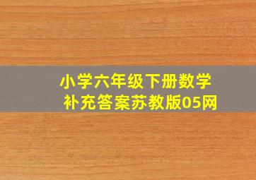 小学六年级下册数学补充答案苏教版05网