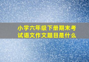 小学六年级下册期末考试语文作文题目是什么