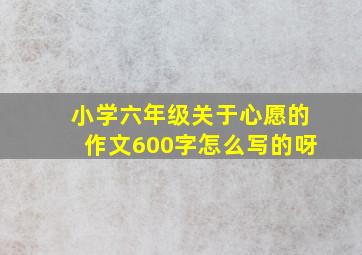 小学六年级关于心愿的作文600字怎么写的呀