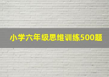 小学六年级思维训练500题