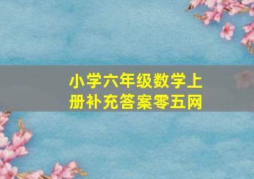 小学六年级数学上册补充答案零五网