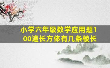 小学六年级数学应用题100道长方体有几条棱长