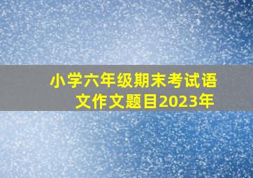 小学六年级期末考试语文作文题目2023年