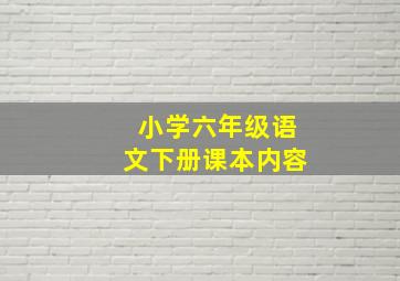 小学六年级语文下册课本内容