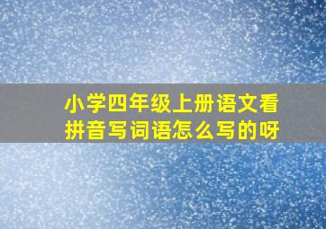 小学四年级上册语文看拼音写词语怎么写的呀