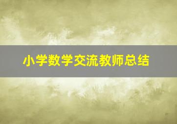 小学数学交流教师总结