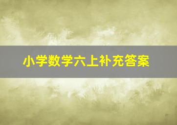 小学数学六上补充答案